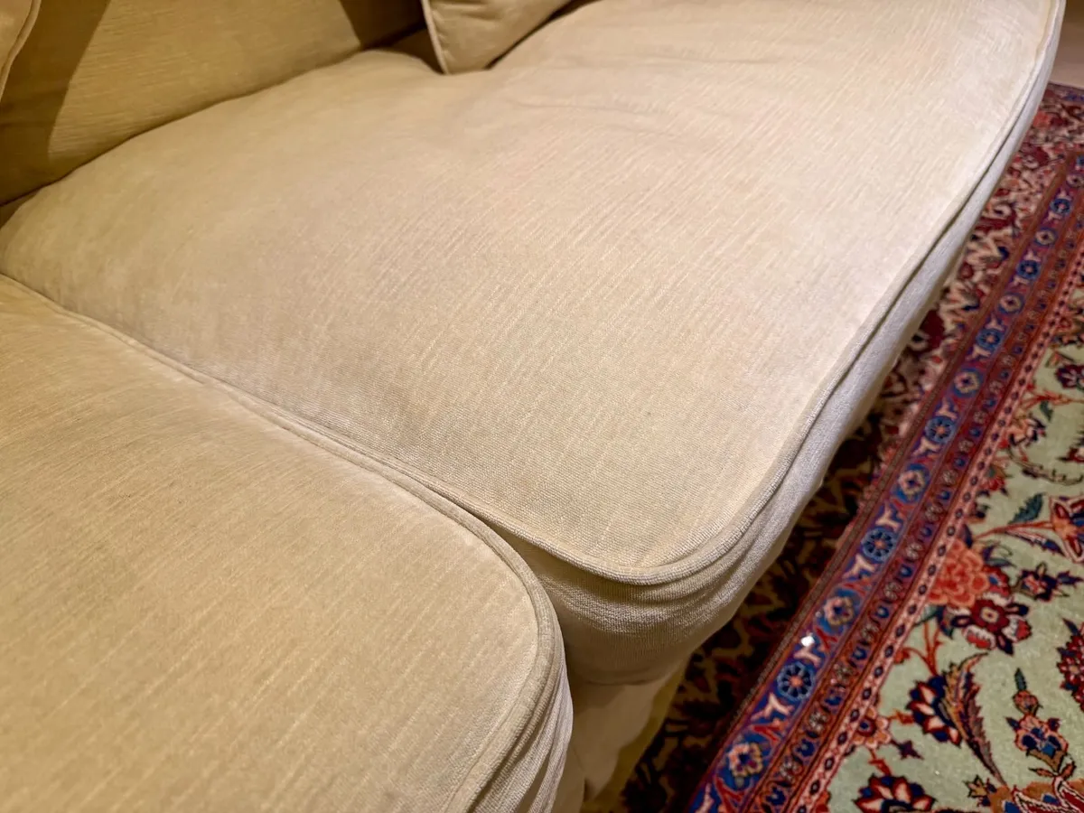 Pair of Matching Cream Velvet Sofas – 3–4 Seaters - Image 4