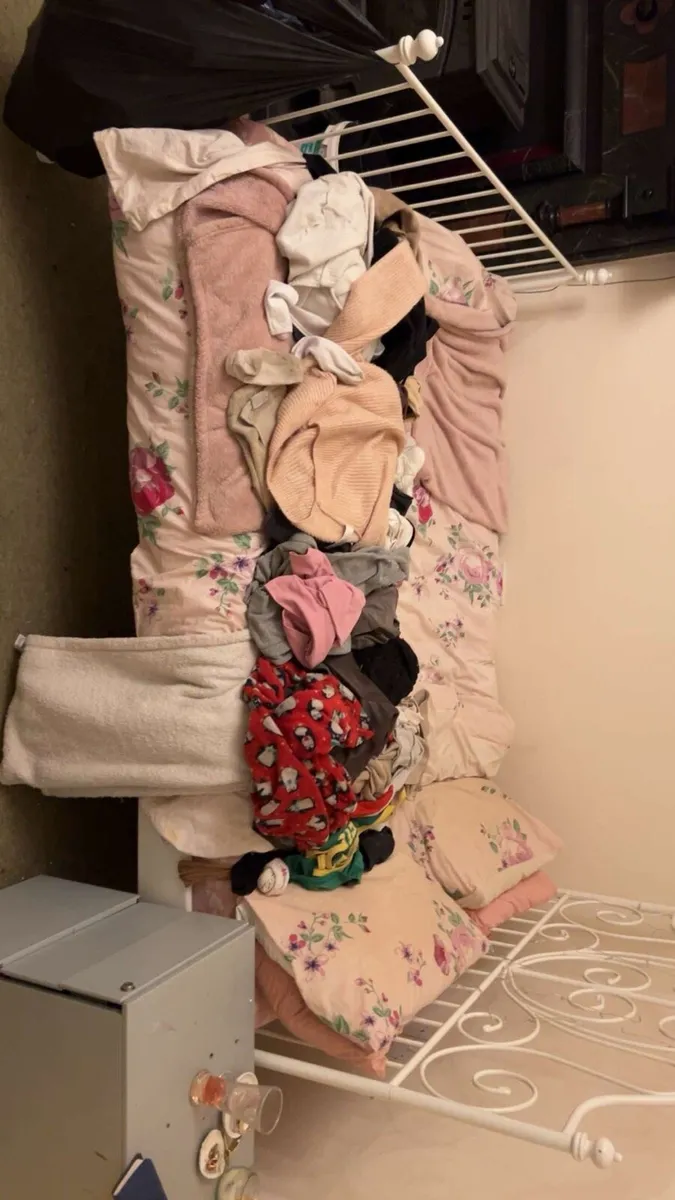 Double bed white frame and mattress