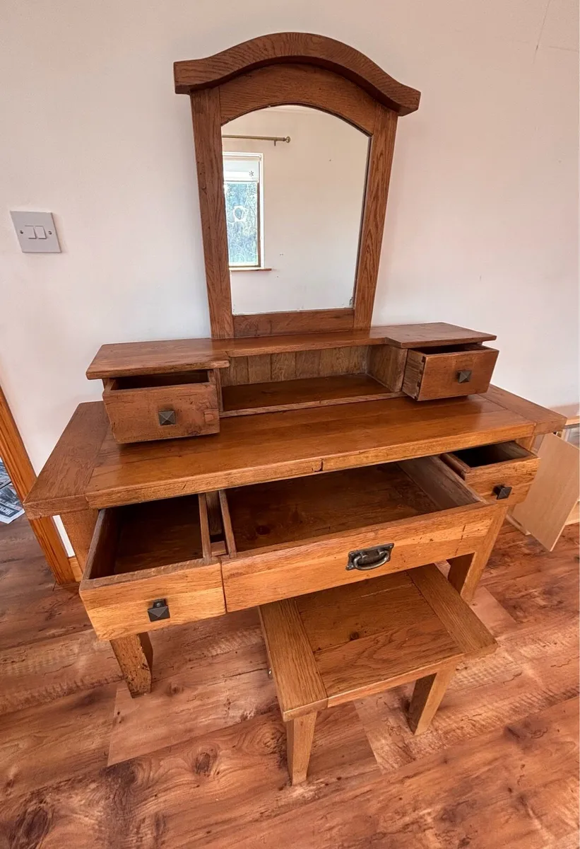 Solid Oak Vanity Set - Image 2