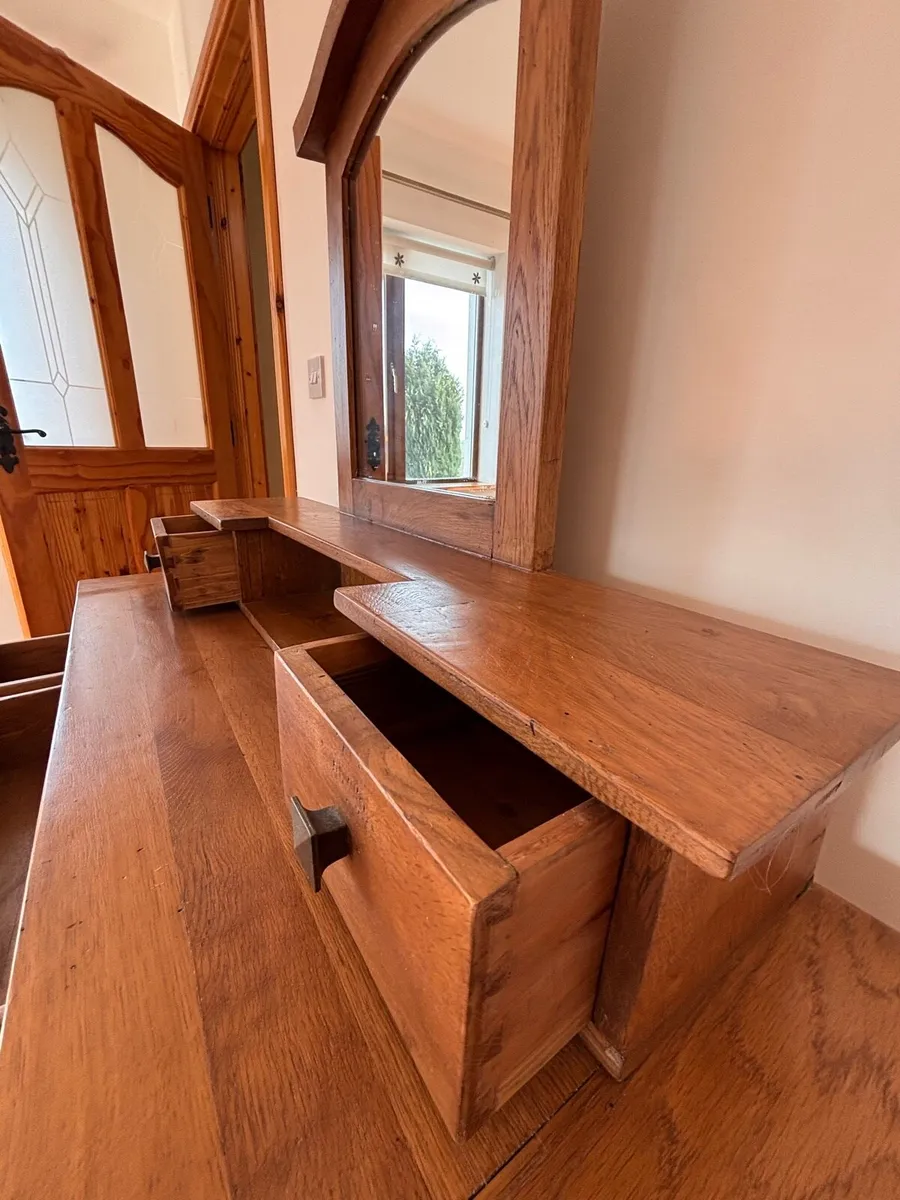 Solid Oak Vanity Set - Image 4