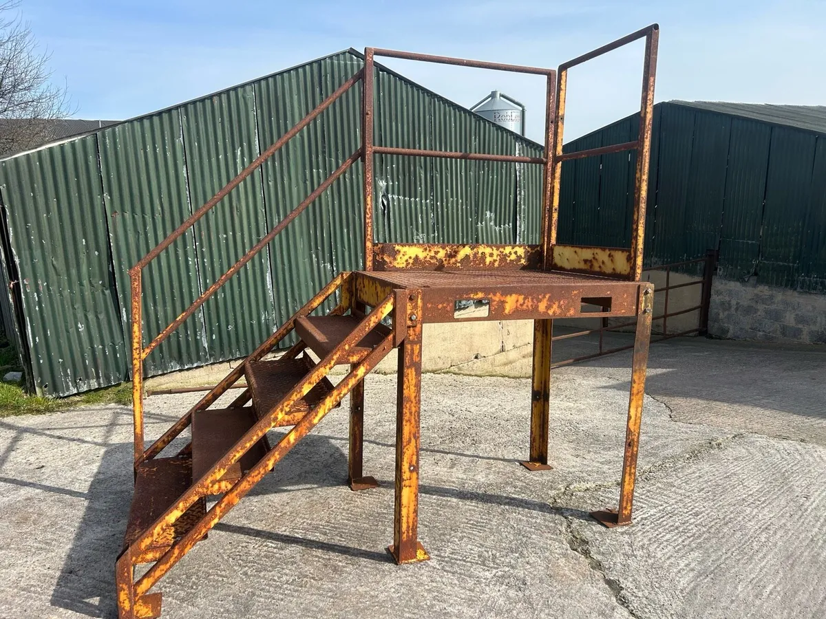 Metal Steps  / Stairs With Platform & Hand Rail - Image 1