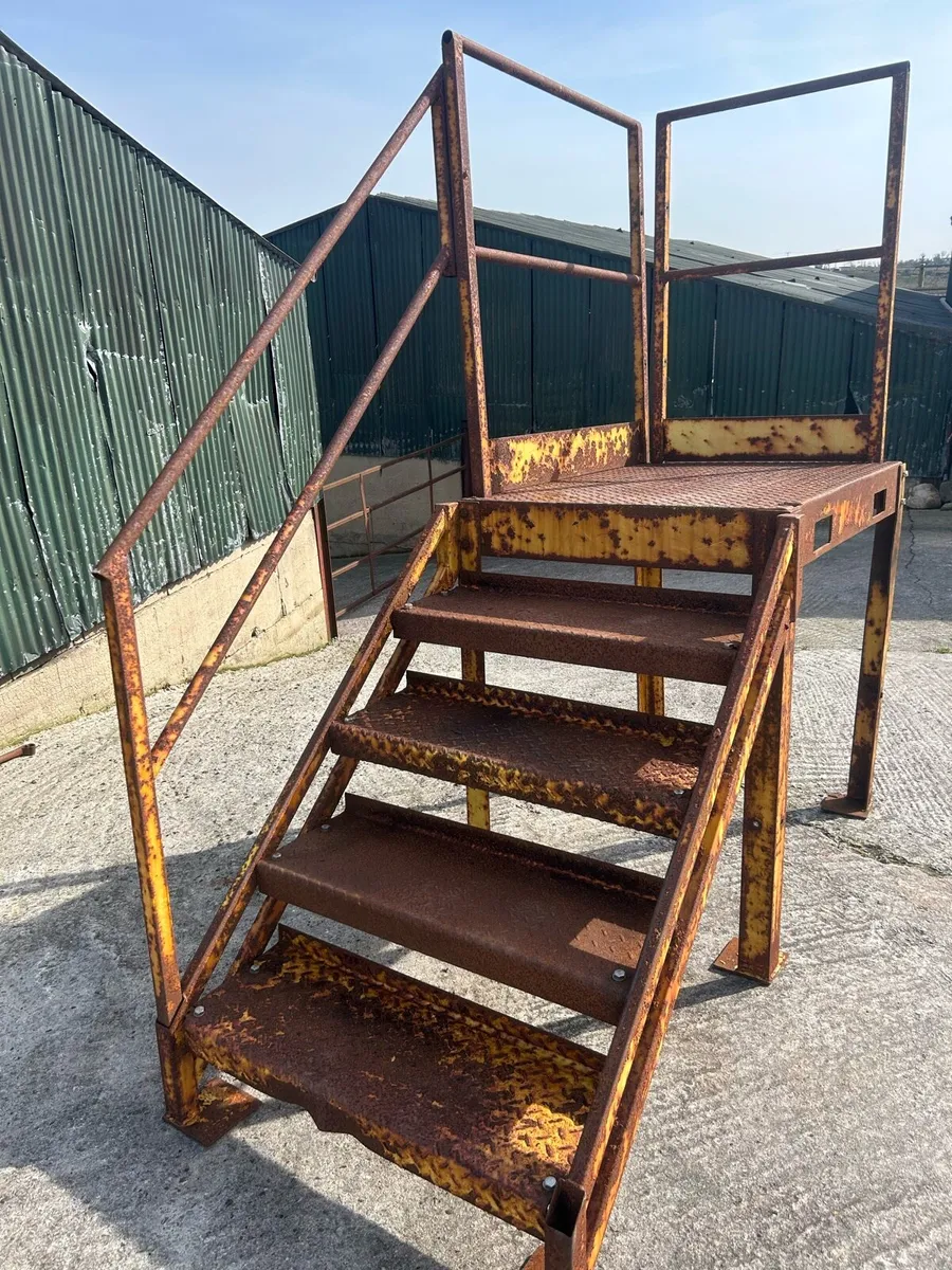 Metal Steps  / Stairs With Platform & Hand Rail - Image 2