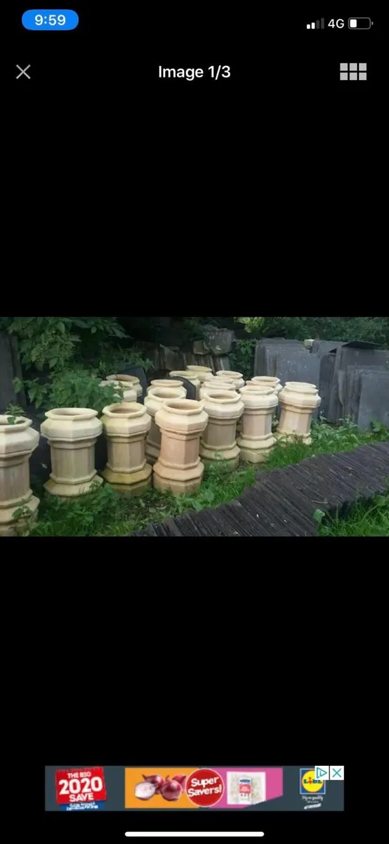 Bangor slates chimney pots floor ridge roof tiles - Image 1