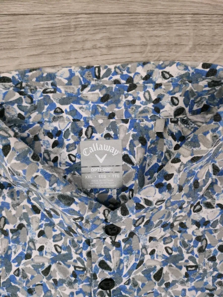 Callaway Floral Patterned Golf Polo Shirt Mens 2XL - Image 4