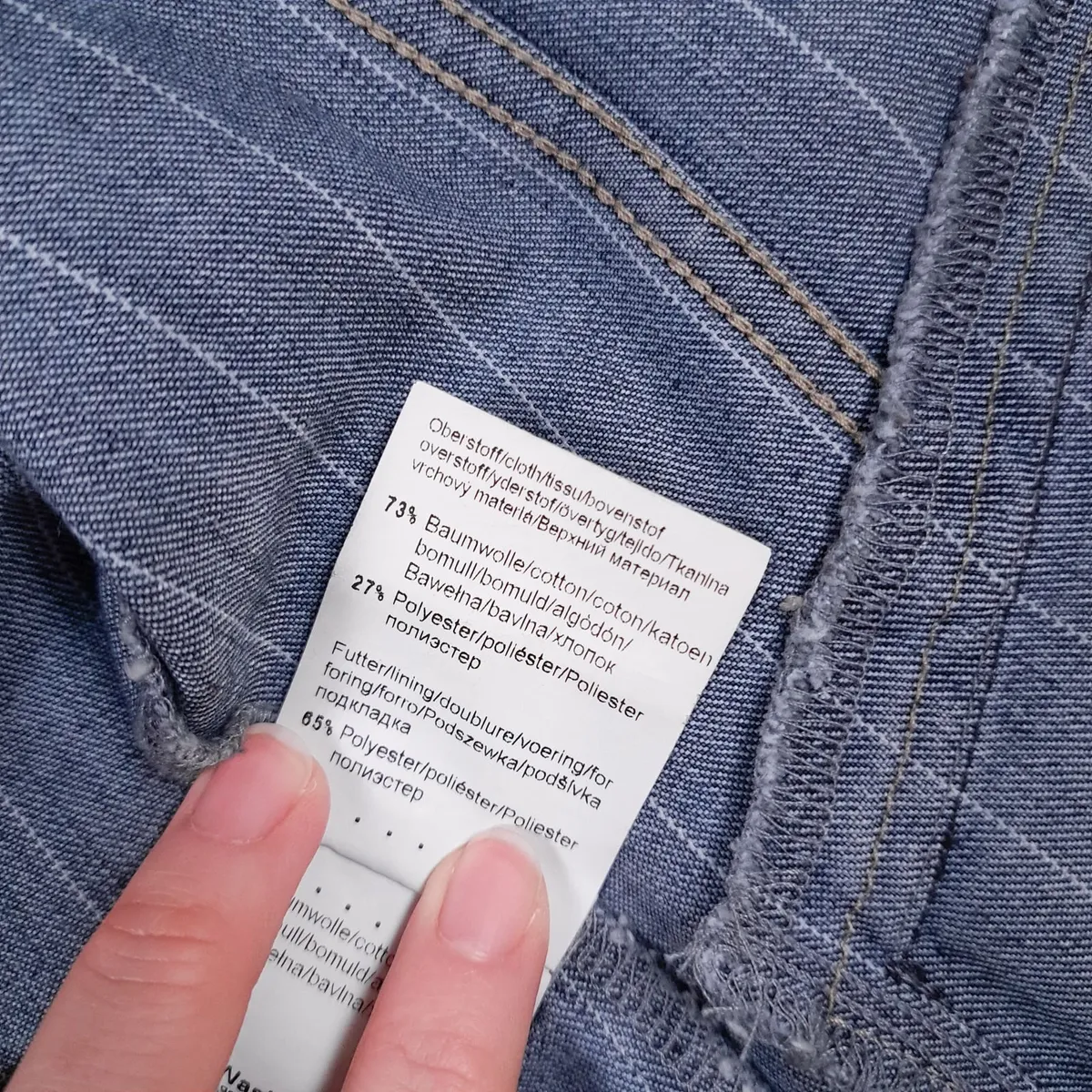 Bianca Blue Pinstripe Denim Fitted Jacket 14UK - Image 4