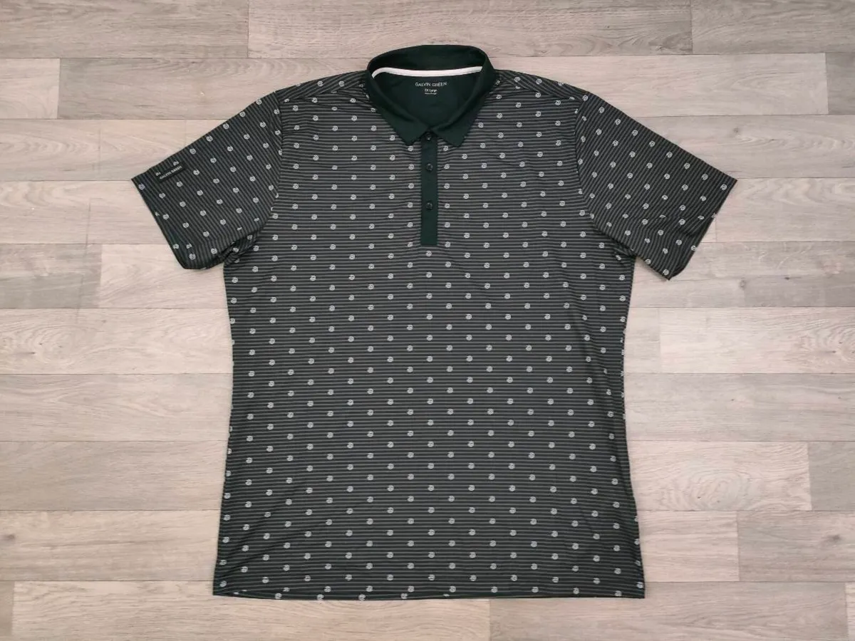Galvin Green Patterned Golf Polo Shirt Mens XXL - Image 1