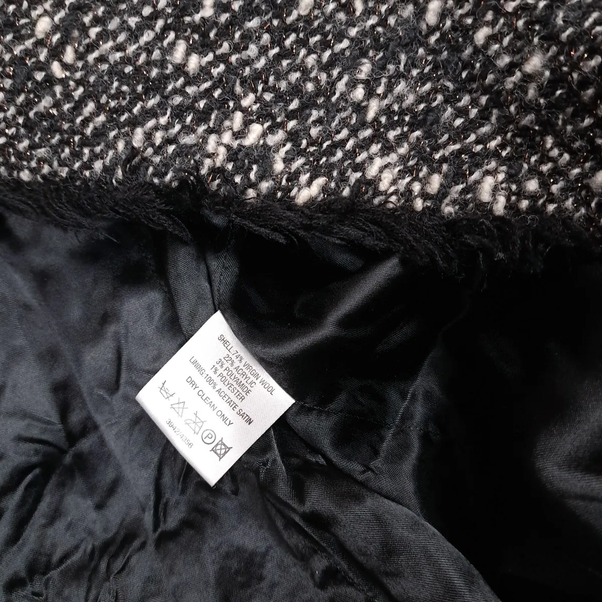 Fenn Wright Manson Black White Wool Coat 10UK - Image 4