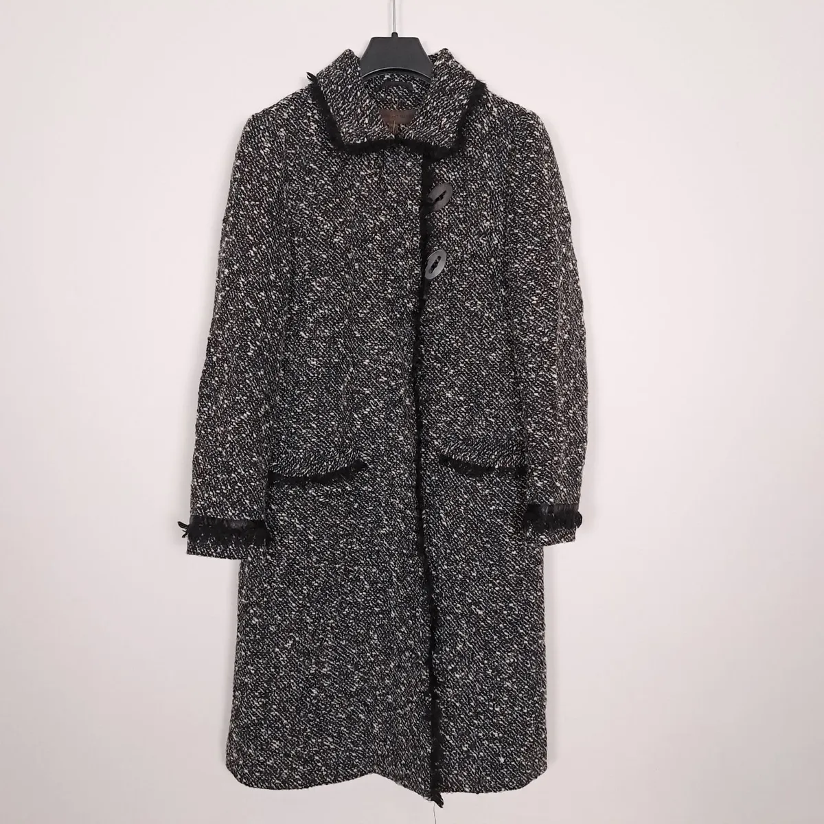 Fenn Wright Manson Black White Wool Coat 10UK - Image 1