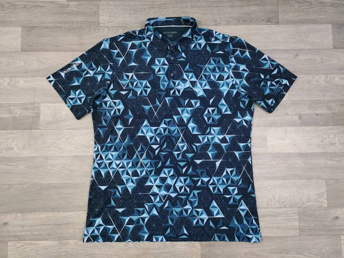 Galvin Green Patterned Golf Polo Shirt Mens XXL - Image 1