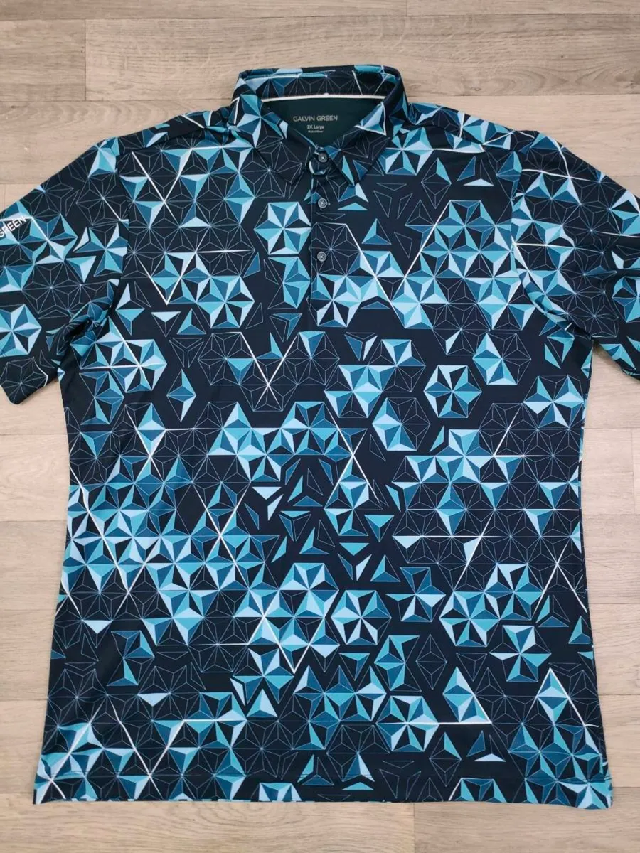 Galvin Green Patterned Golf Polo Shirt Mens XXL - Image 2