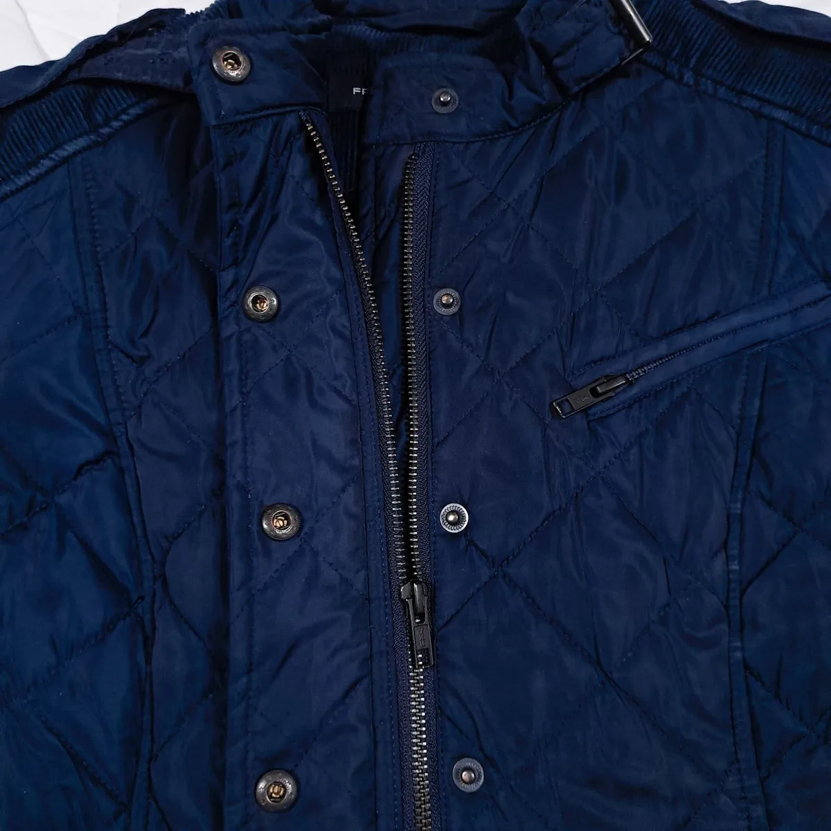 French Connection Navy Blue Quilted Jacket 8UK - Image 4