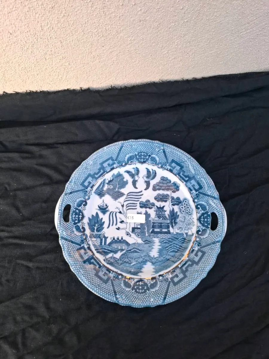 Willow plate service tray postage possible - Image 1