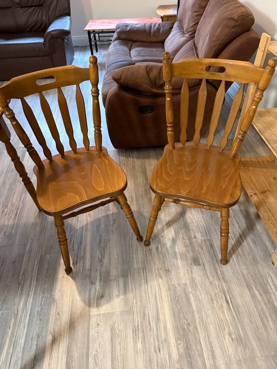 Set of 4 Wooden Dining Chairs for Sale - Image 2