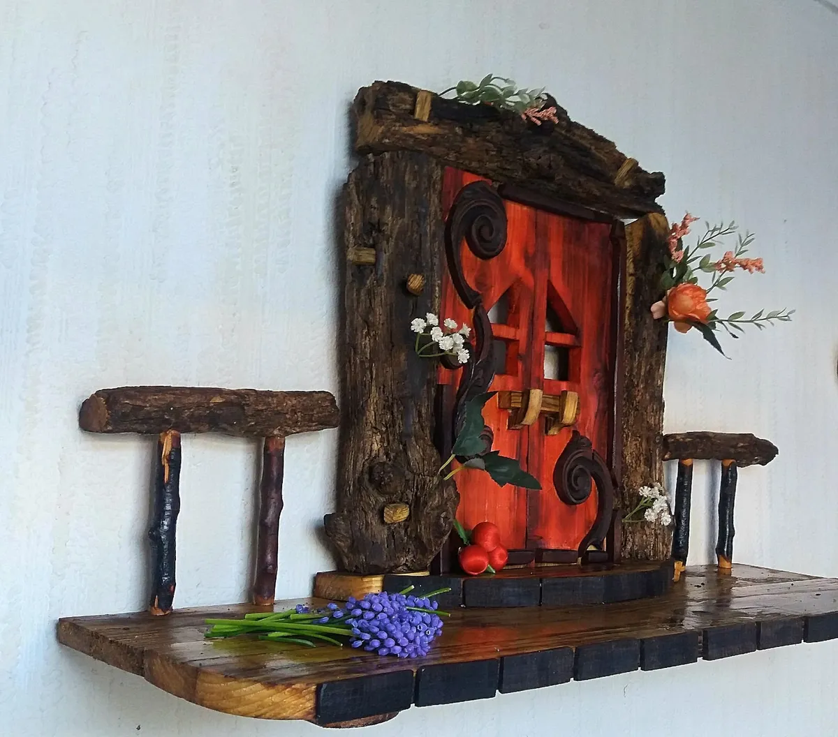Rustic Enchanted Driftwood Door Floating SHELF - Image 2