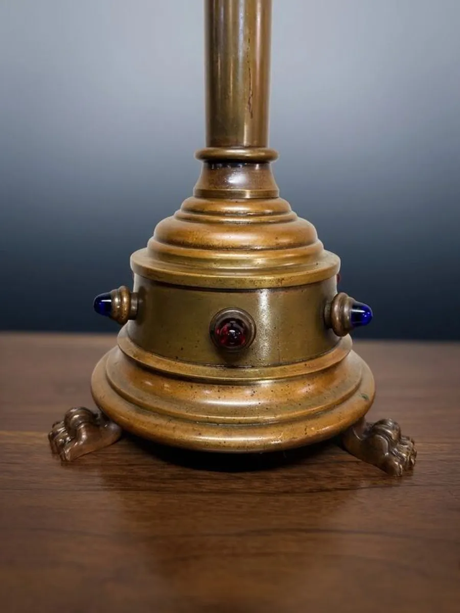 Monumental Pair of 19th Century Brass Altar Candelabras - Image 2