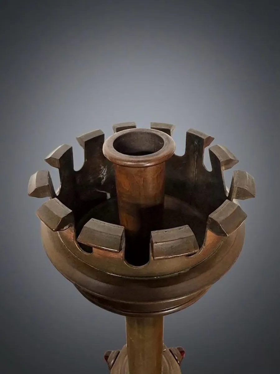 Monumental Pair of 19th Century Brass Altar Candelabras - Image 3