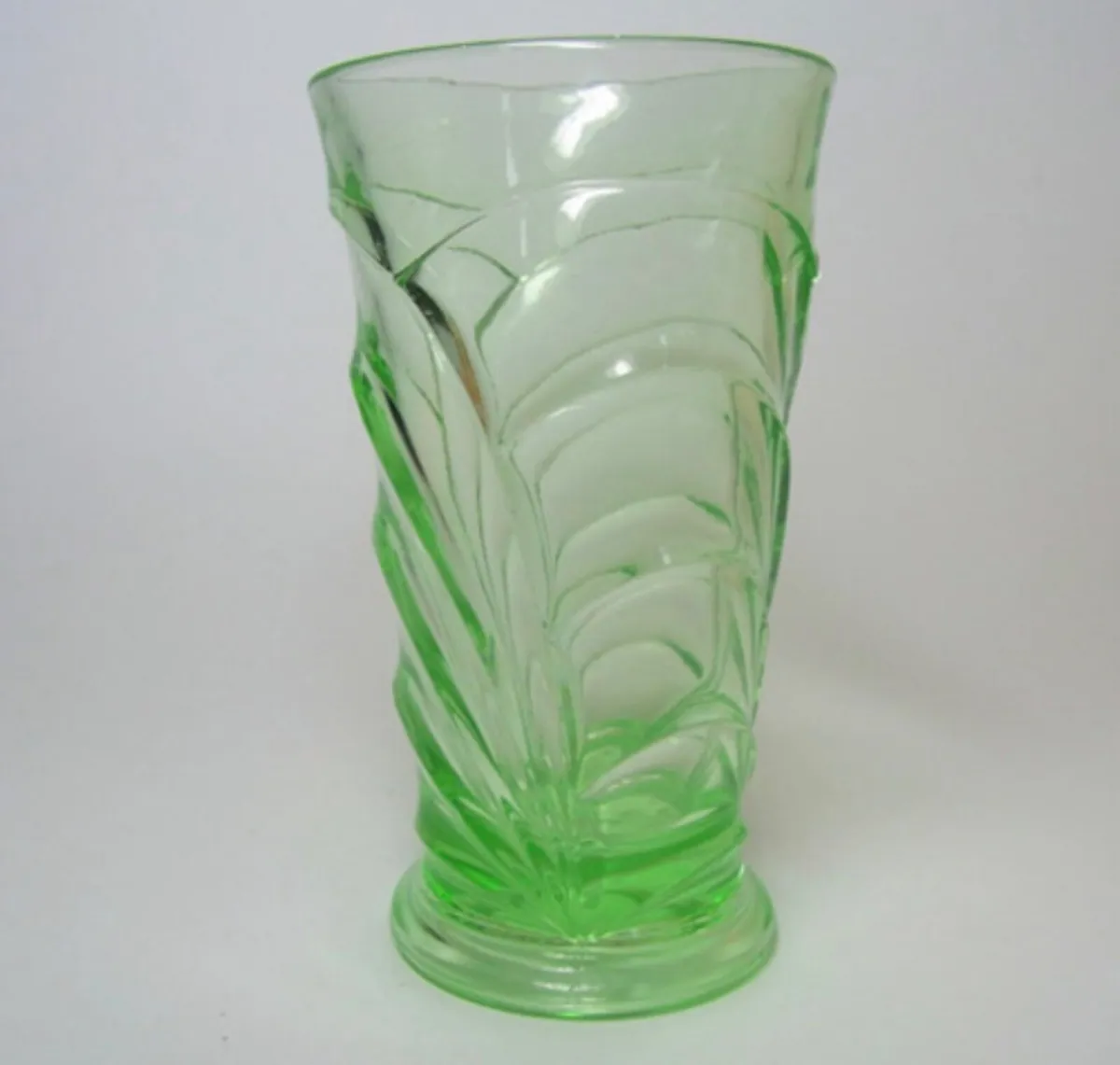 Vintage green glass vase