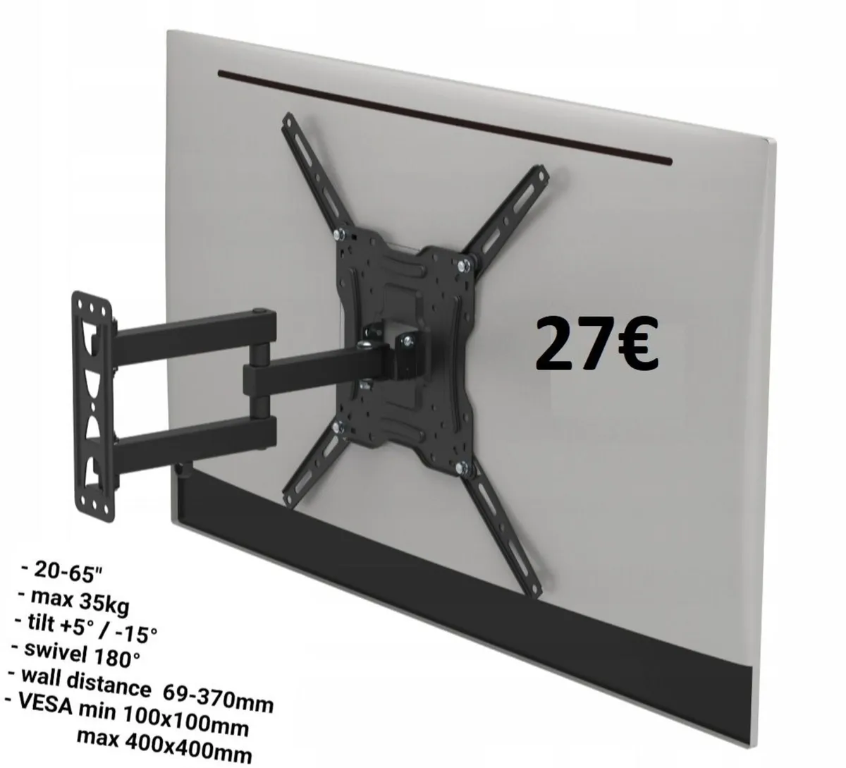 TV Wall Mount Bracket Tilt Swivel 20" - 65" TV - Image 1
