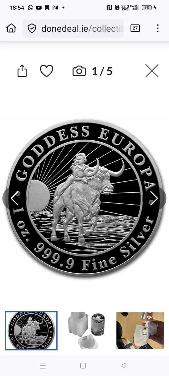 Europa silver bullion coin 2022