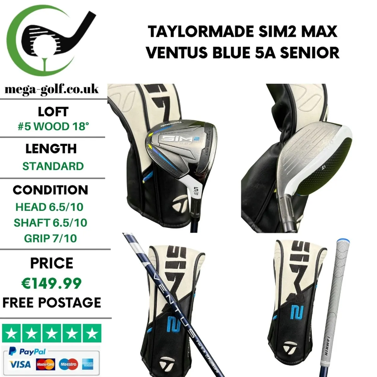 Taylormade Sim2 Max #5 Wood 18° / Senior - Image 1