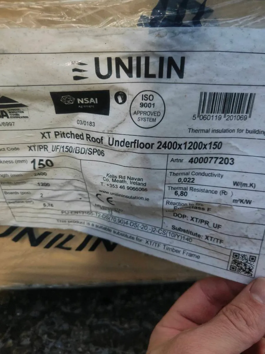 150mm PIR underfloor insulation boards 8x4 new - Image 1