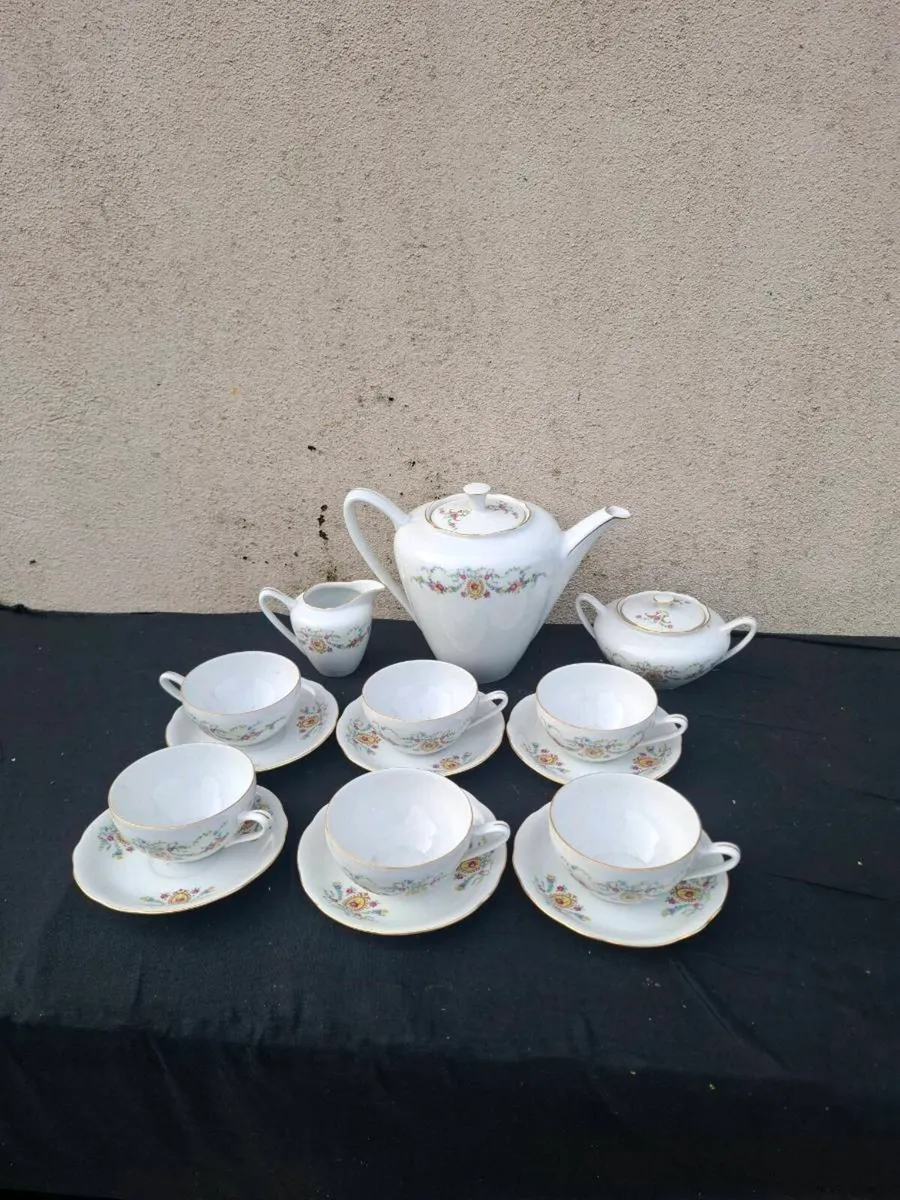 China floral tea set postage possible - Image 1