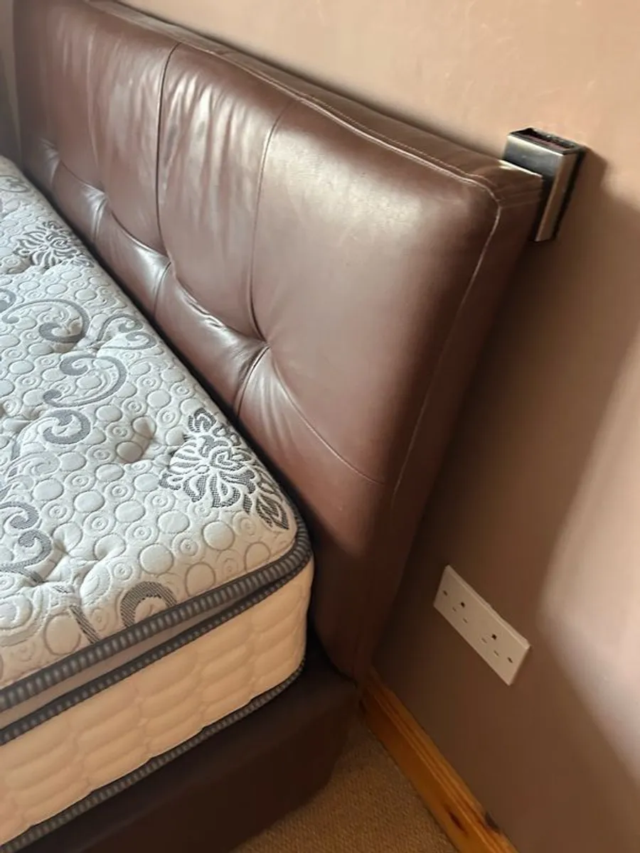 king size leather bed and matress - Image 2