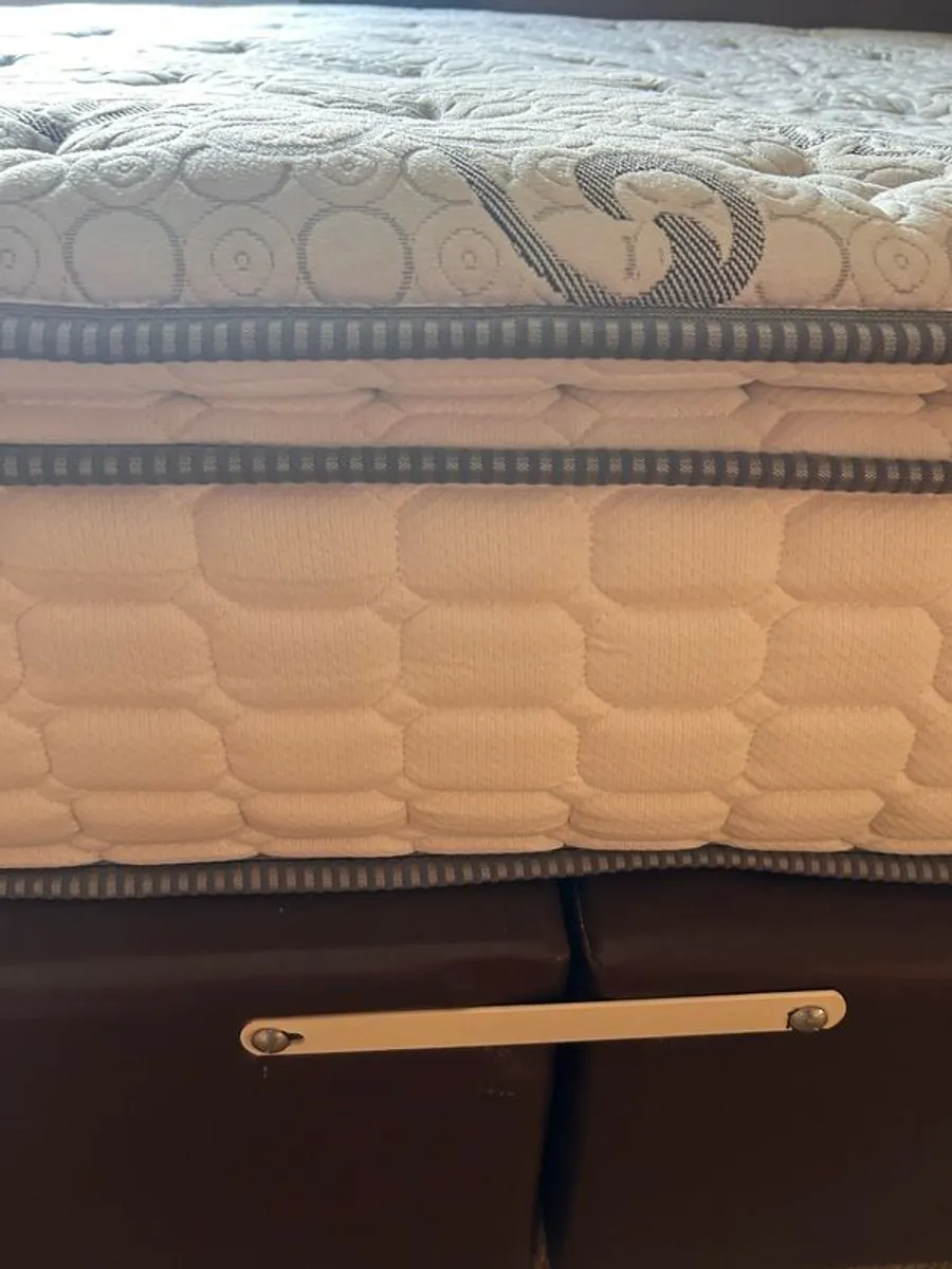 king size leather bed and matress - Image 3