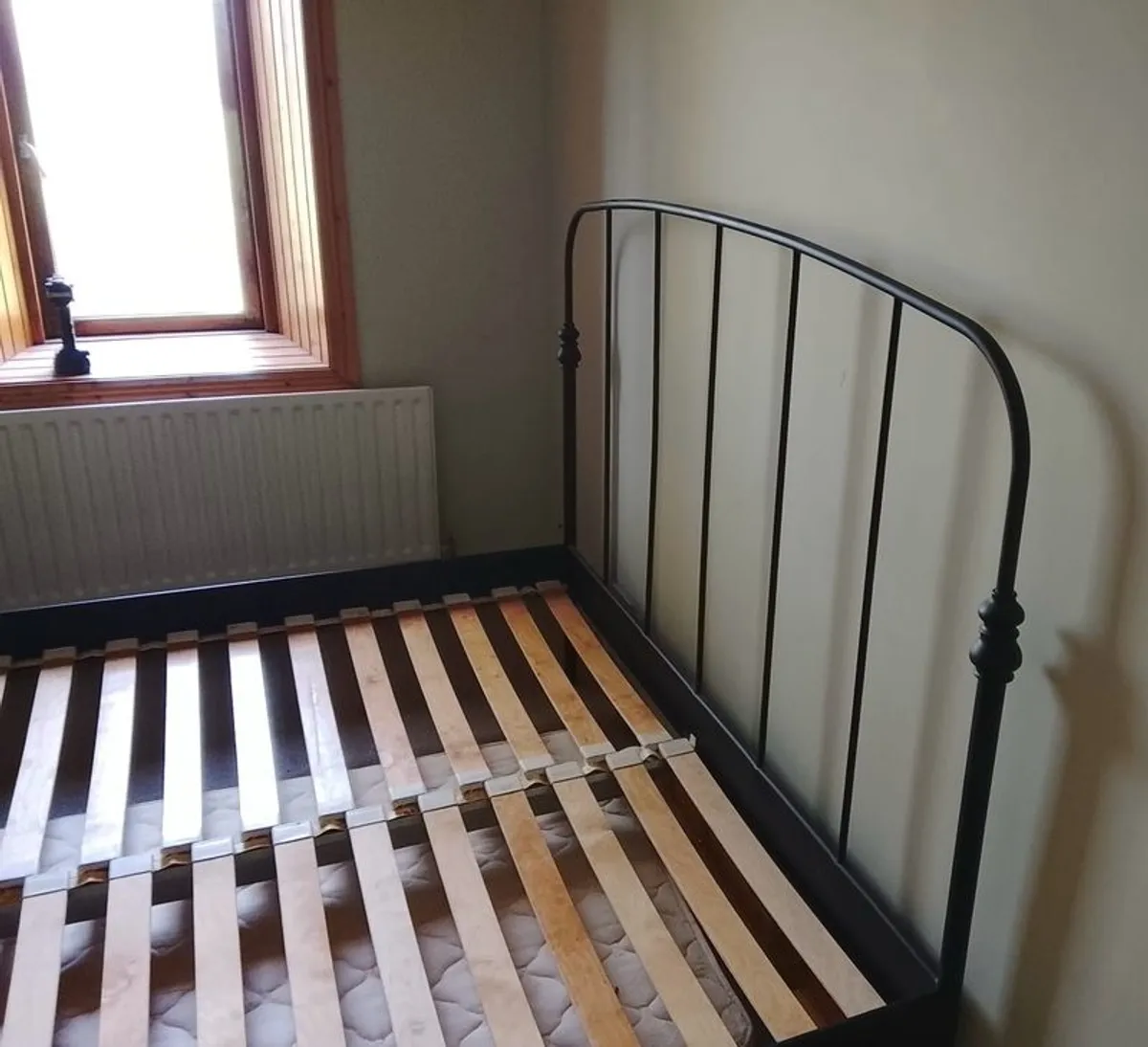Ikea Stjarno Double Bed Frame Black Metal (with Slats) - Image 4