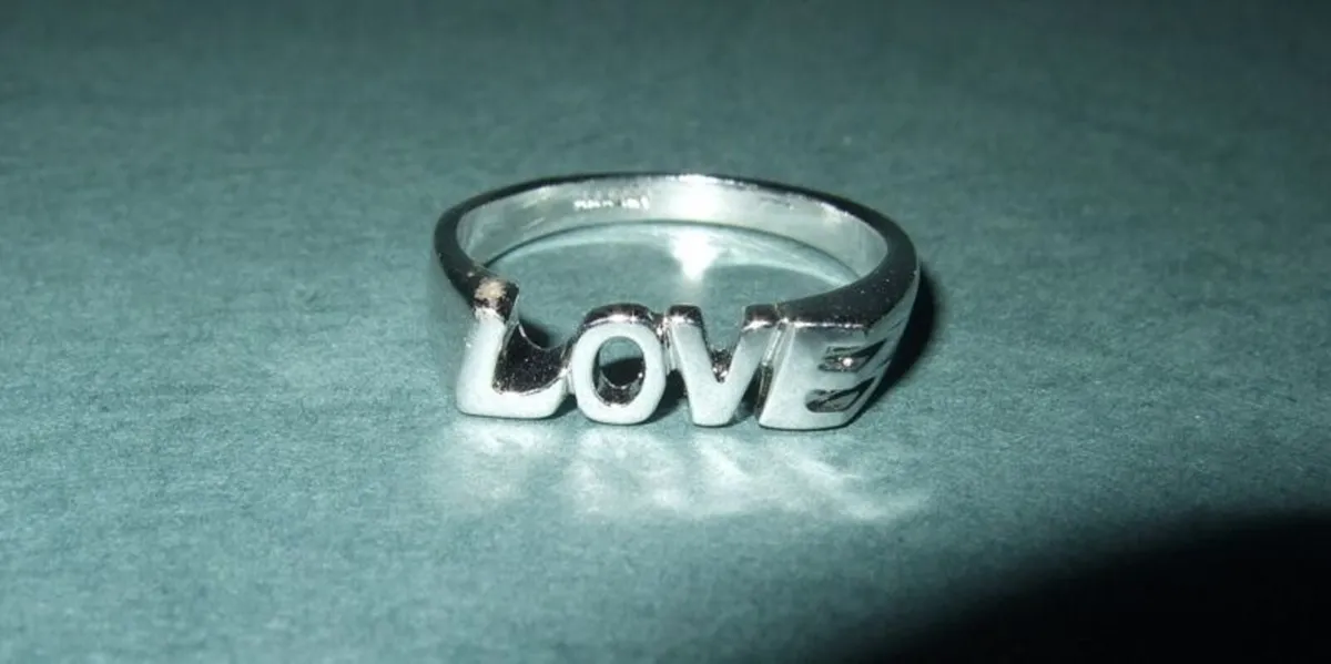 Vintage Hallmarked Silver 'Love' Ring - Image 1