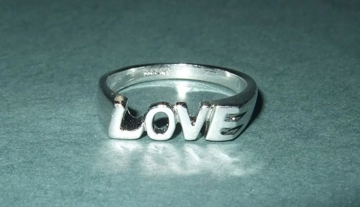 Vintage Hallmarked Silver 'Love' Ring - Image 2