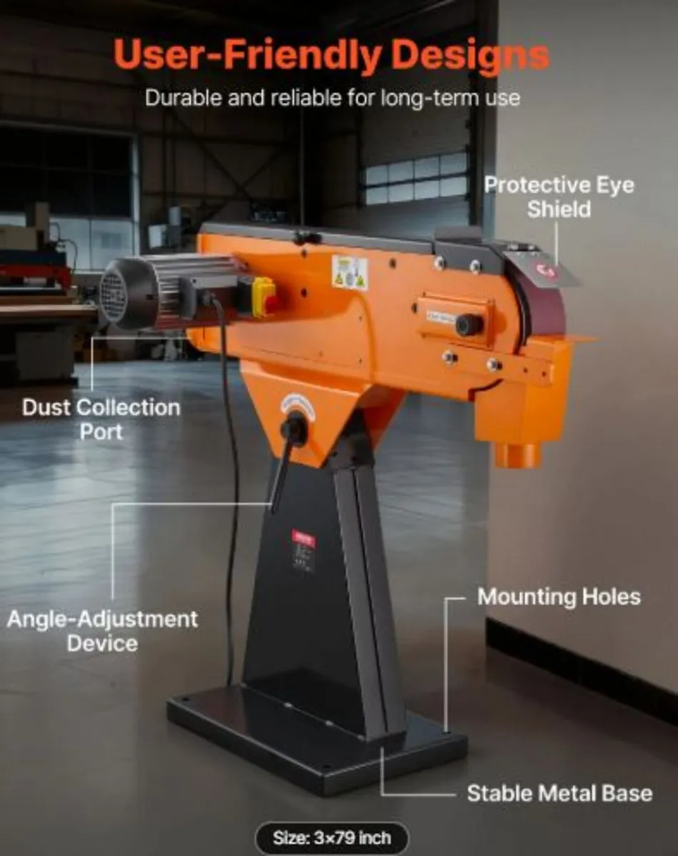 76mm x 2007 mm Belt Grinder Sander, 2100W 900RPM - Image 4