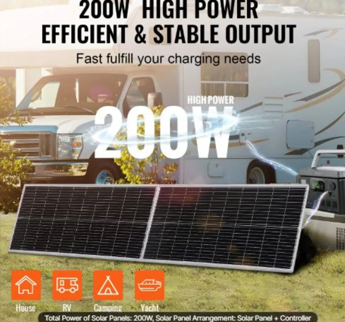 200W Monocrystalline Solar Panel Kit, 2PCS - Image 2