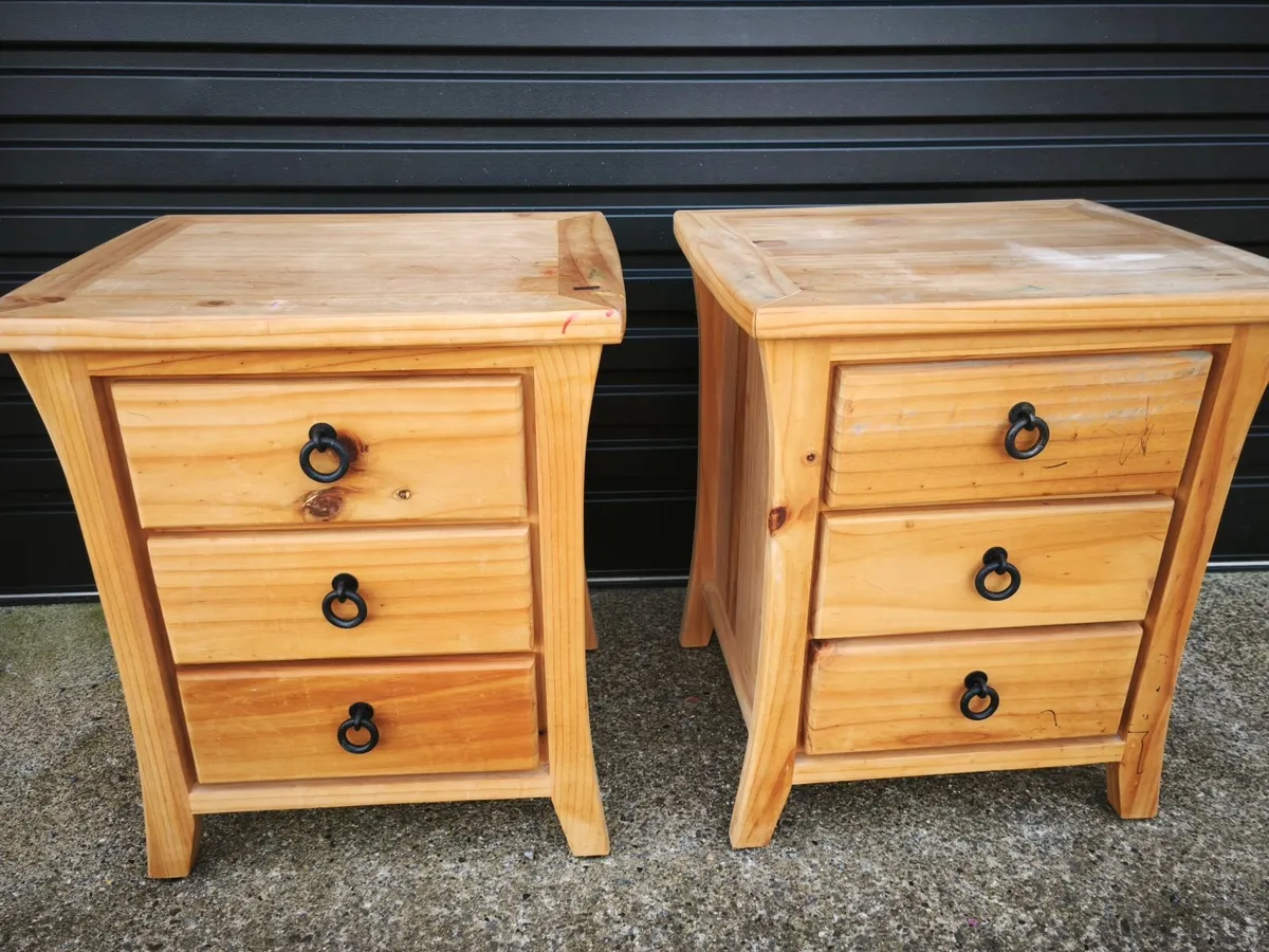 Bedside lockers, solid wood - Image 1