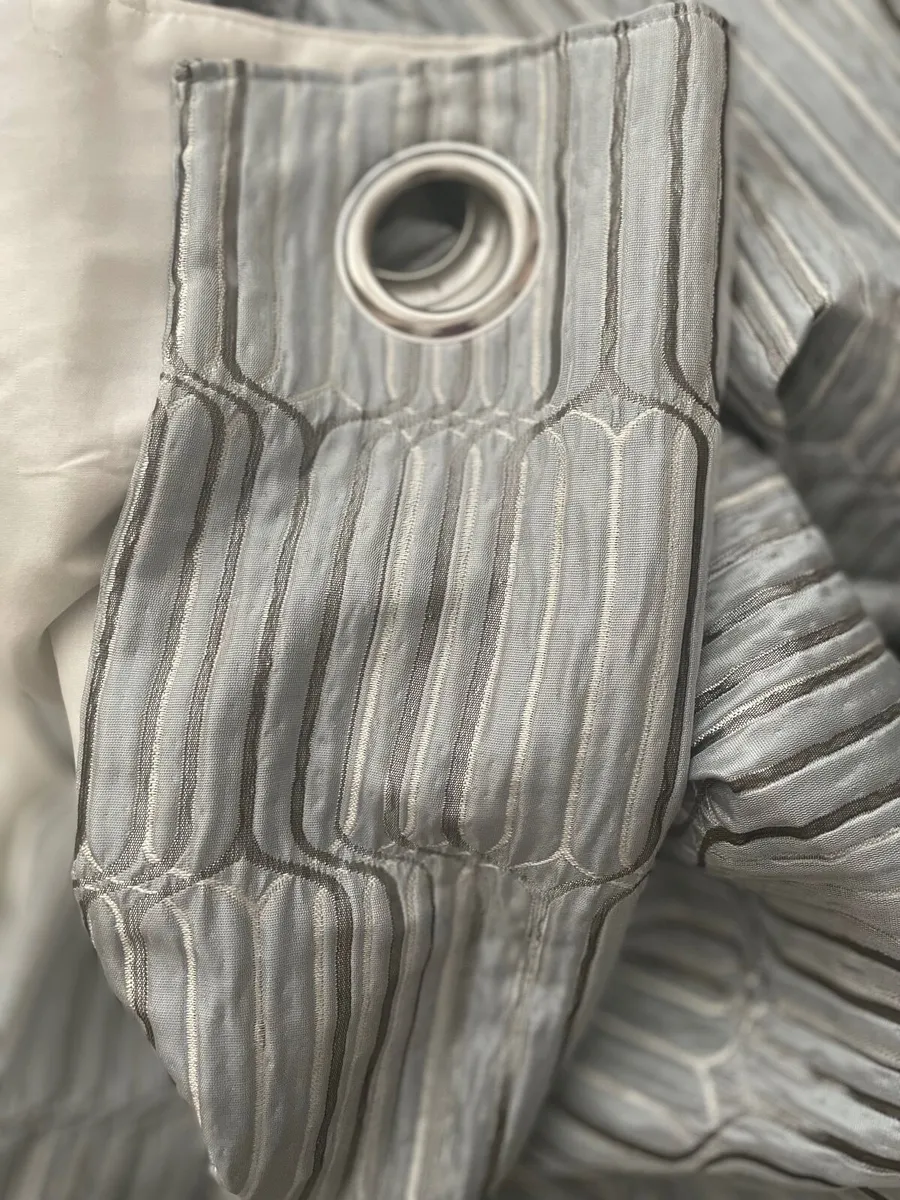 Dusty blue eyelet curtains - Image 1