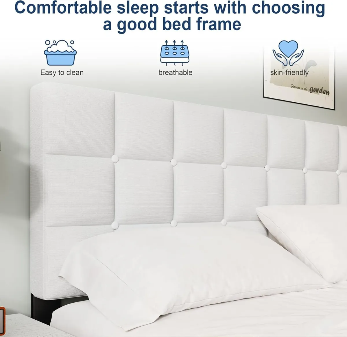 Small Double Bed Frame Easy Assembly Sturdy - Image 3