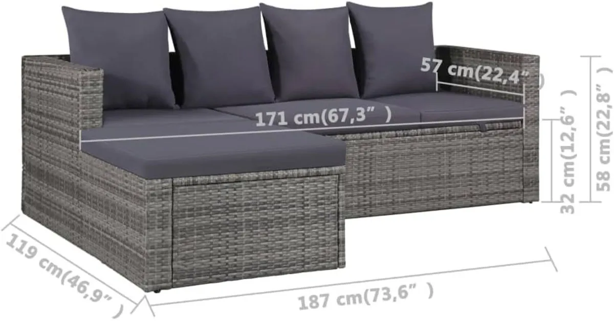 Poly Rattan Garden Furniture Set - Image 4