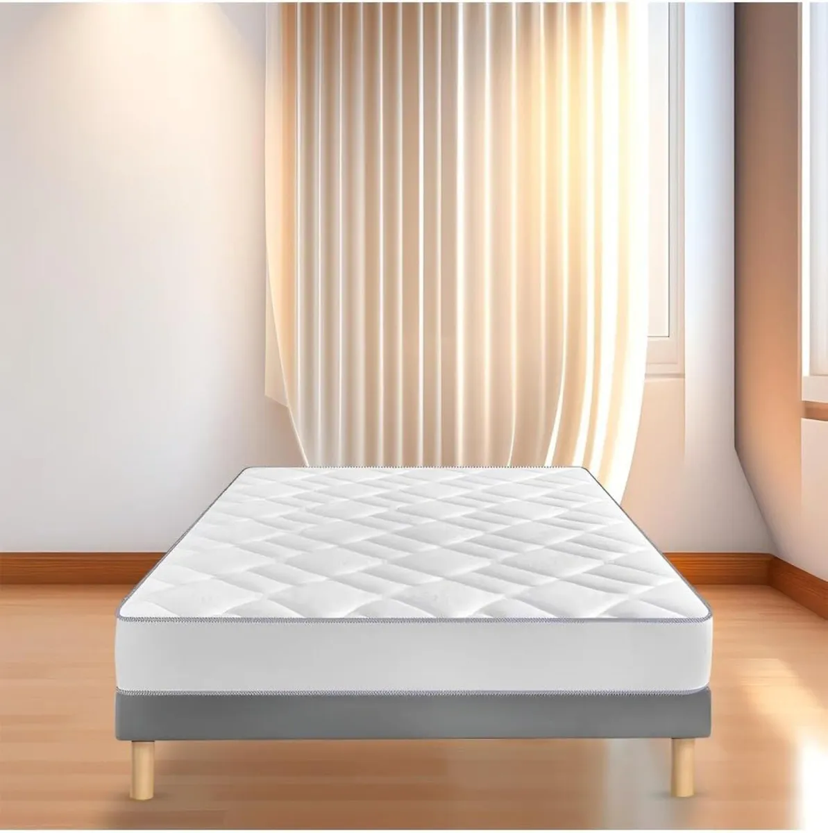 Upholstered Bed Base Brown 70 x 200 2 (140 cm) - Image 1