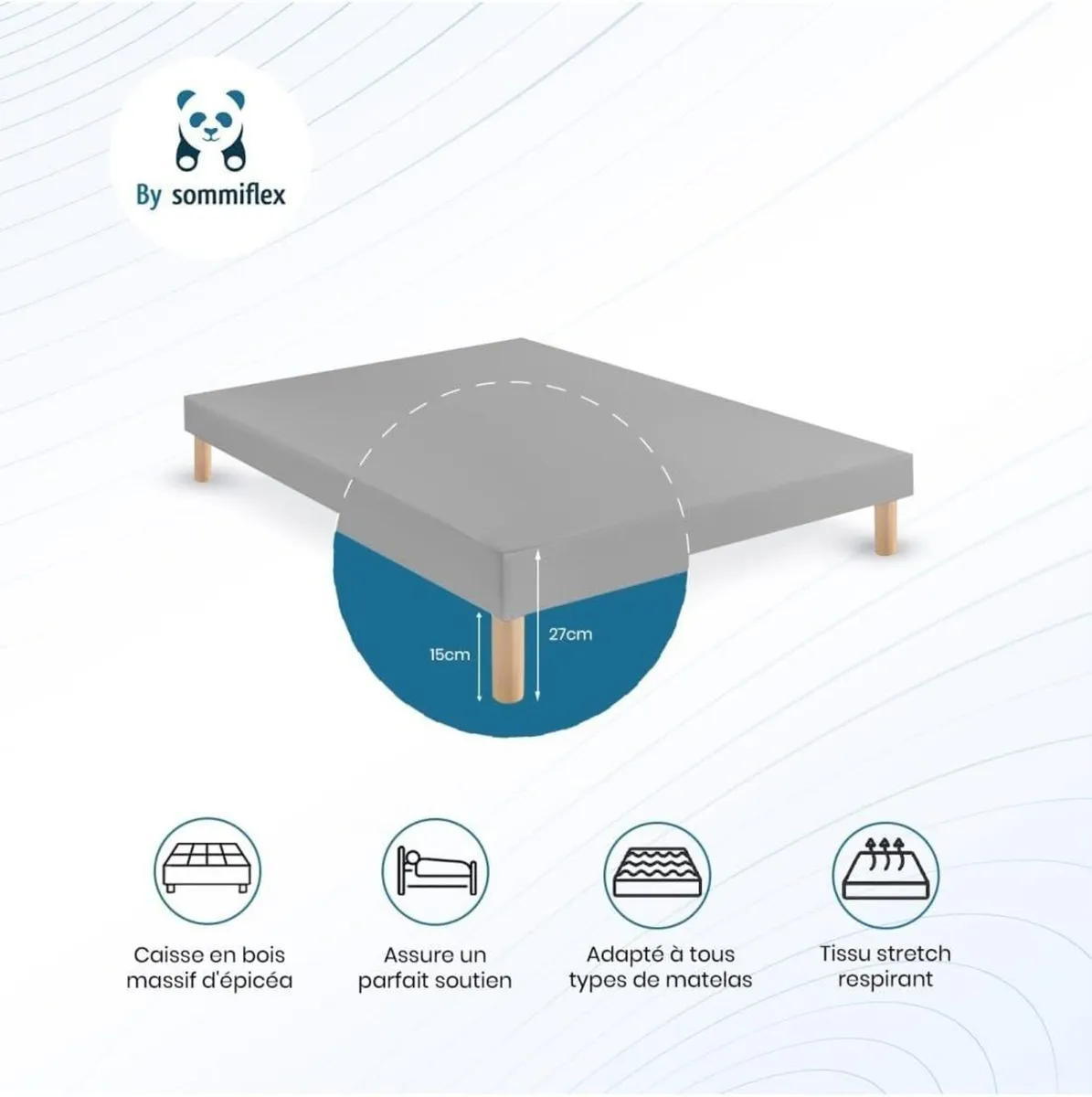 Upholstered Bed Base Brown 70 x 200 2 (140 cm) - Image 2