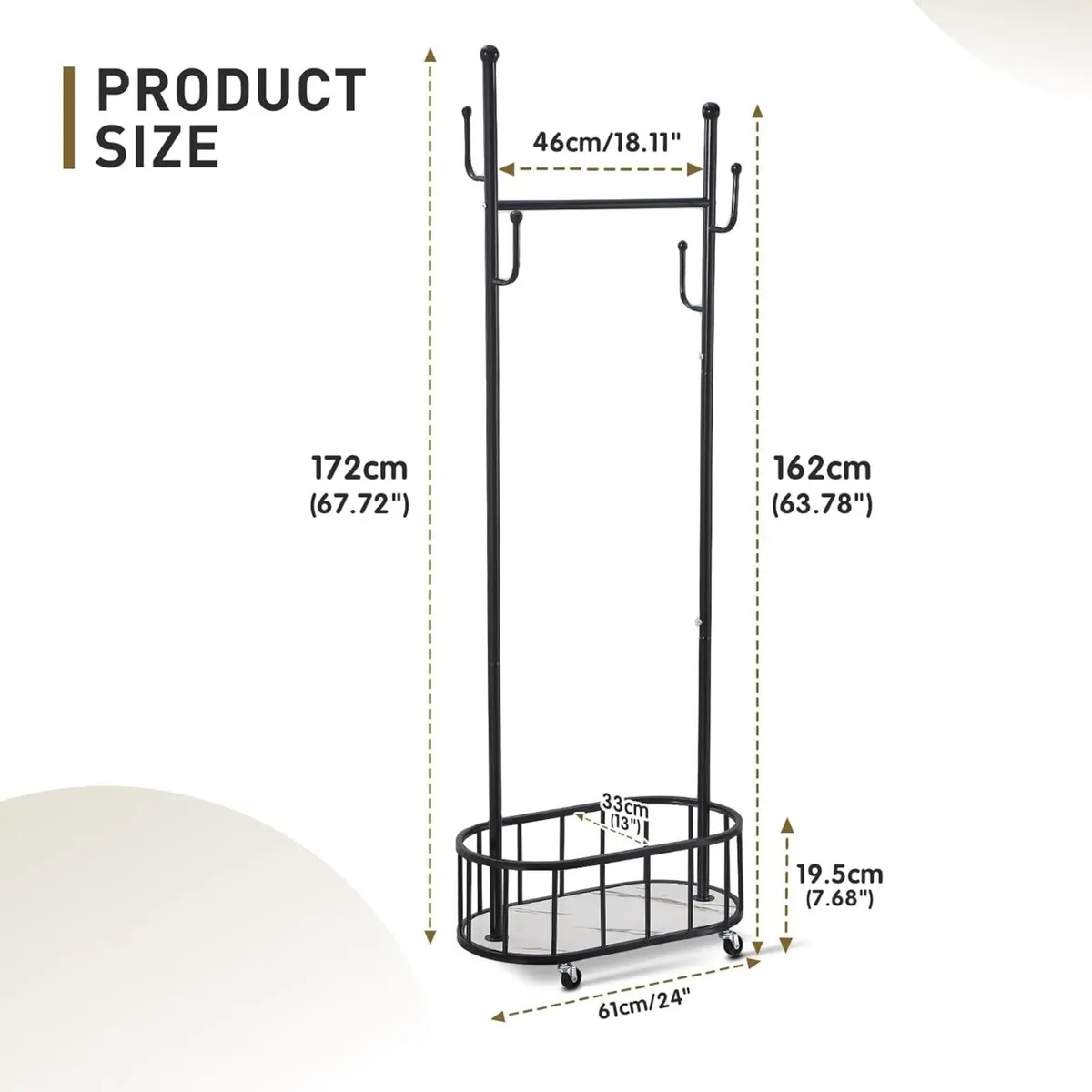 Small Clothing Rack with Wheels - Rolling Garment - Image 2