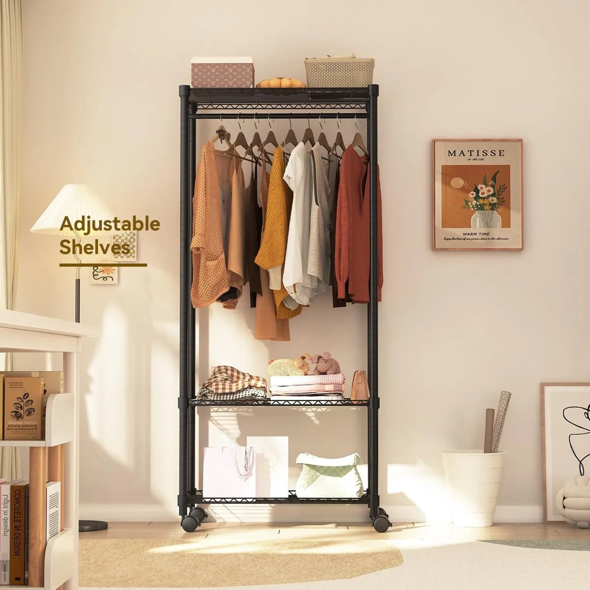 Coat Rack Open Wardrobe Clothes Storage Area Rail - Image 2