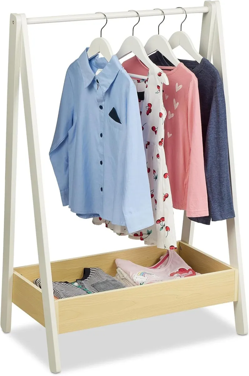 Coat Rack Children Clothes Rail with Shelf Kids - Image 1