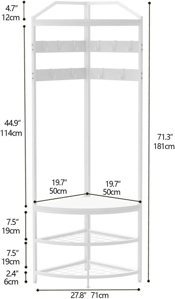 3-in-1 Corner Tree Coat Stand Freestanding Rack - Image 3
