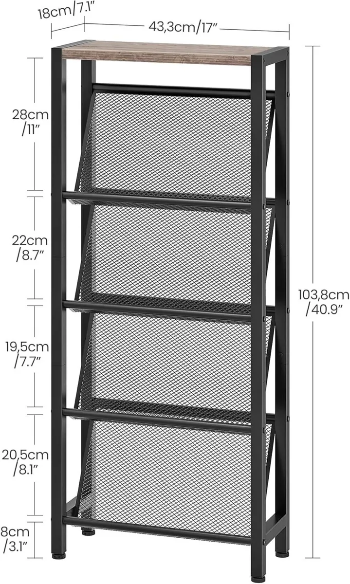 Shoe Rack 5-Tier Organizer Narrow Storage with - Image 3