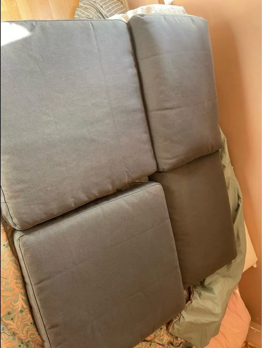 Ikea Solleron 2 seater with footstool and cushions - Image 2