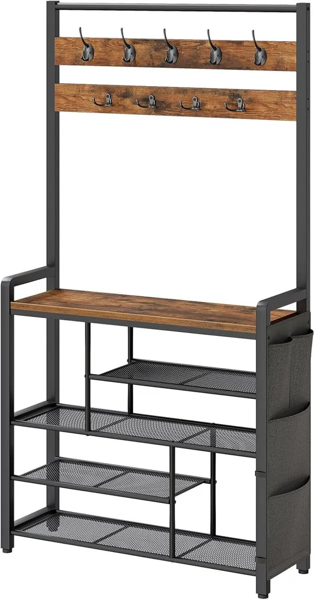 Coat Rack with Shoe Storage 5 Tier Organizer 9 - Image 1