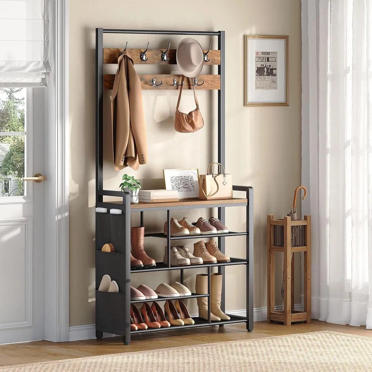 Coat Rack with Shoe Storage 5 Tier Organizer 9 - Image 2