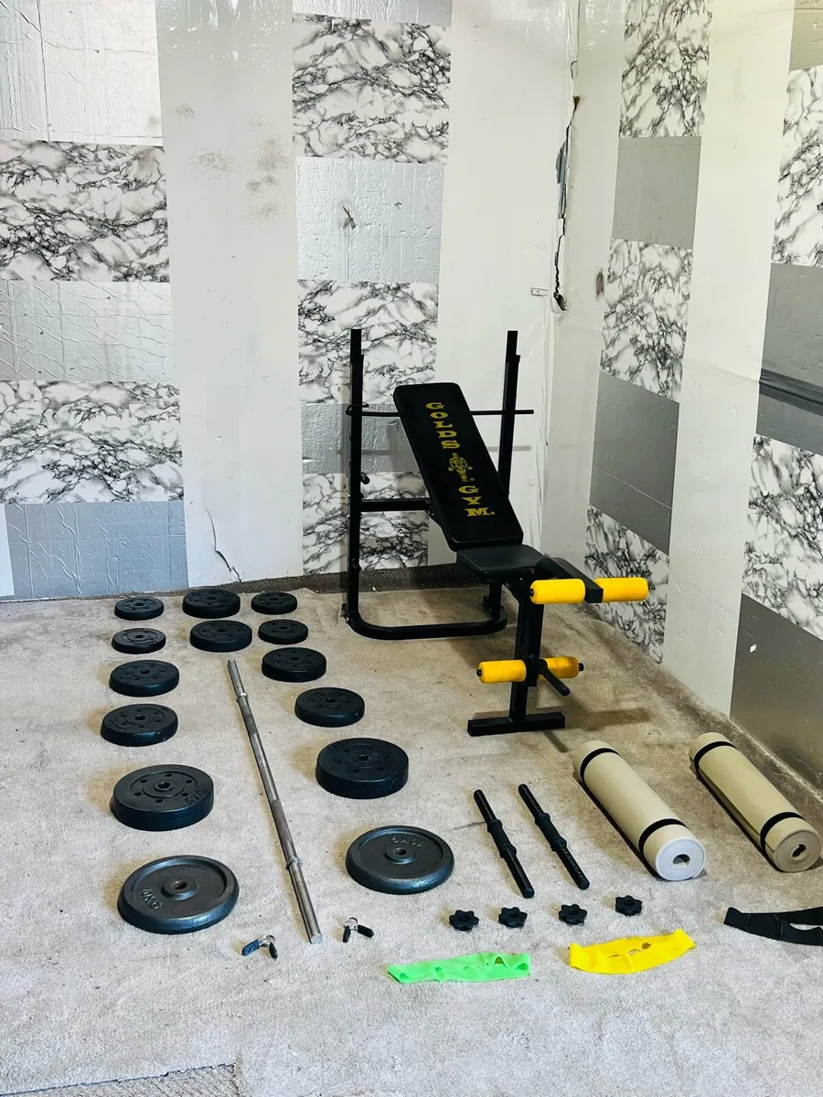 Folding weight bench  weights barbell dumbbells - Image 2