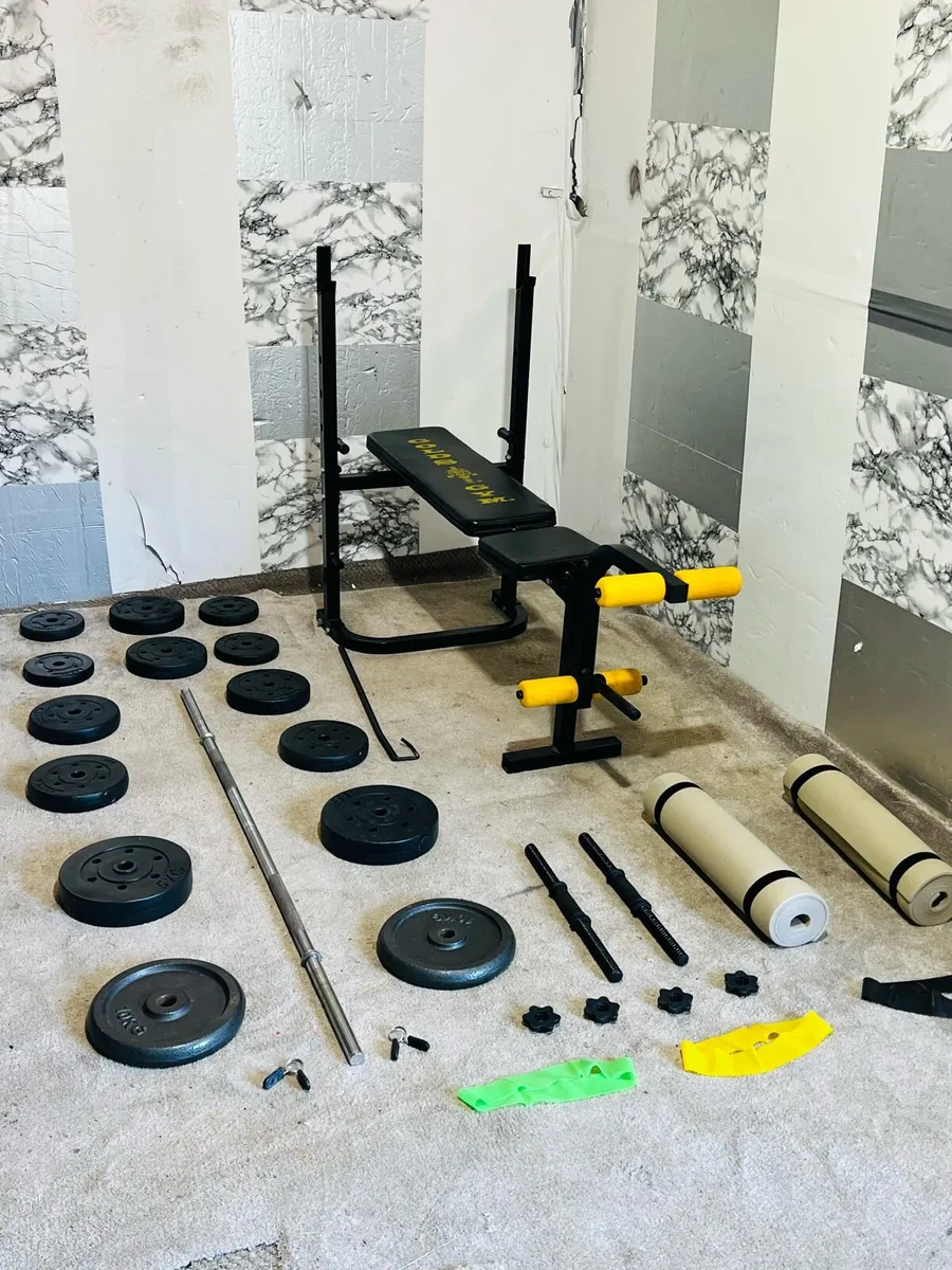 Folding weight bench  weights barbell dumbbells - Image 4