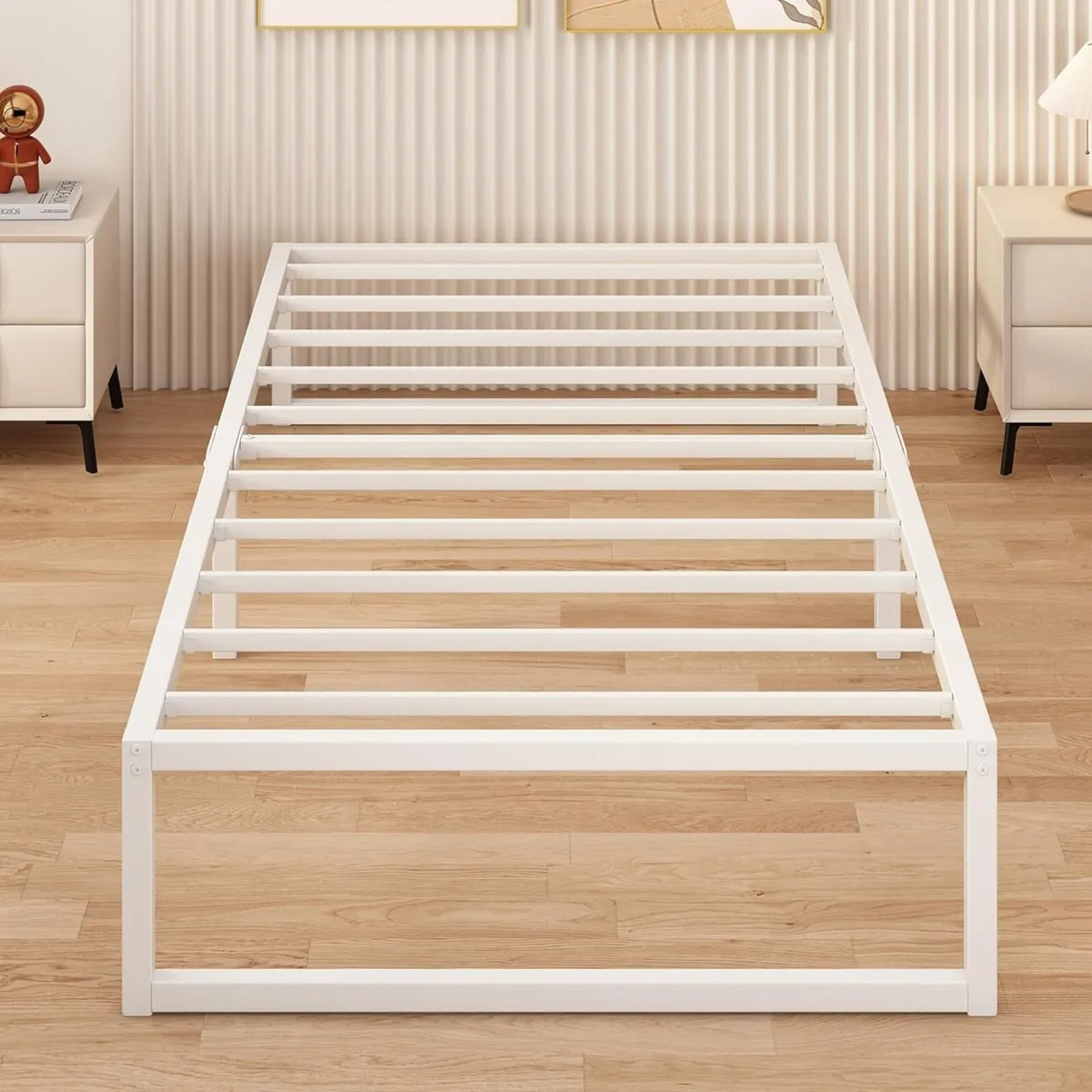 Single Bed Frame 90x190 cm Metal with Steel Slat - Image 1